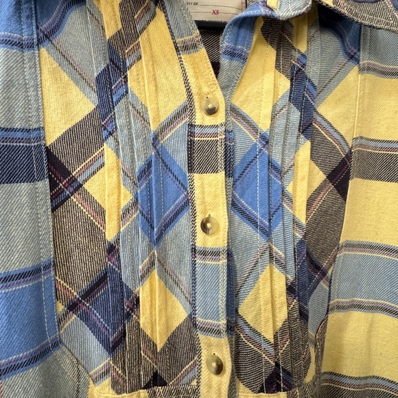 New FREE PEOPLE We The Free Layla Button Down Plaid Flannel Shirt  X-SMALL - Picture 7 of 11
